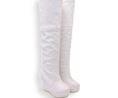 White Over the Knee Wedge Boot